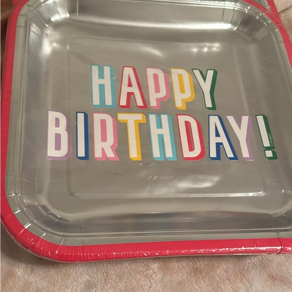 Colorful Happy Birthday Party Plates